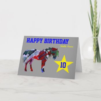 Cute Pony Birthday Card - 10th Birthday Card by MysticDesigns at Zazzle