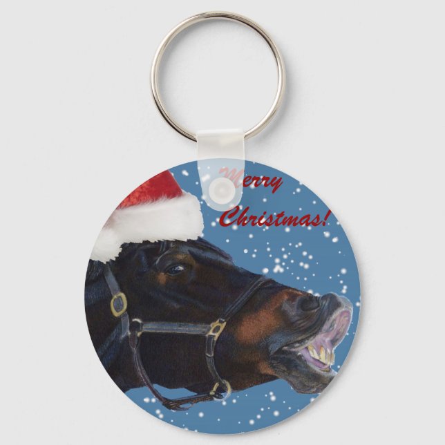 Cute Pony Christmas Keychain (Front)