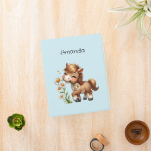 Cute Pony Eating Daisies Mini Binder