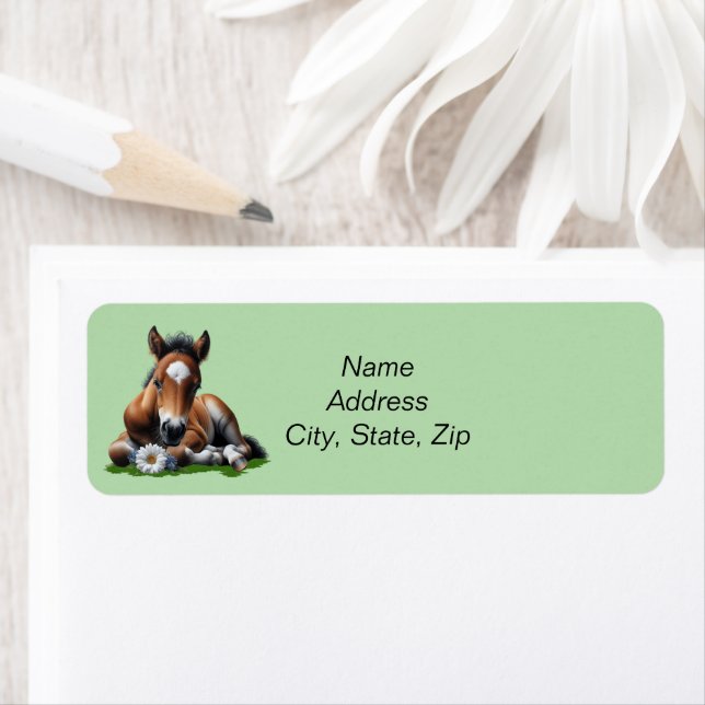 Cute Pony Foal Label (Insitu)