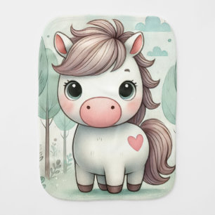 Cute Pony in a Whimsical Forest Burp Cloth