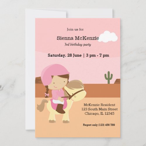 Cute pony invitation