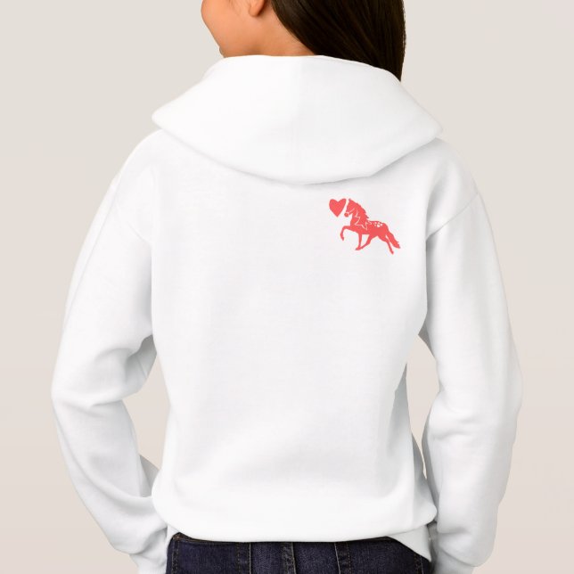 Cute pony love childrens hoodie (Back)