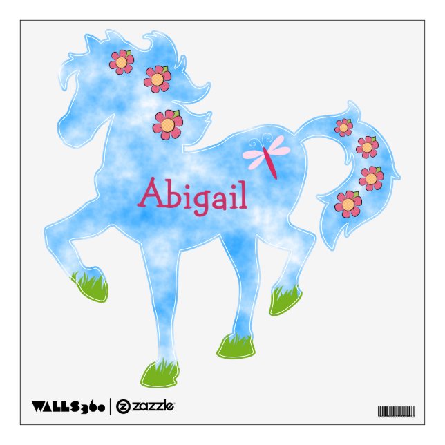Cute Pony Personalized Horse Wall Decal (Front)