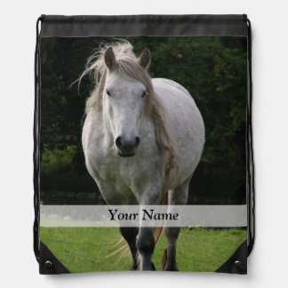 Cute pony photograph drawstring bag