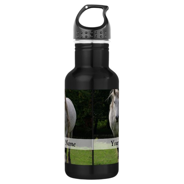 Cute pony photograph stainless steel water bottle (Front)