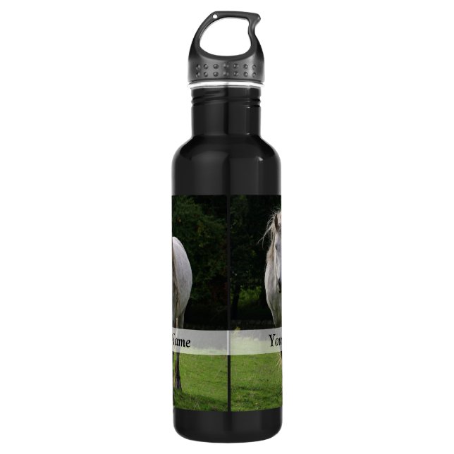 Cute pony photograph water bottle (Front)