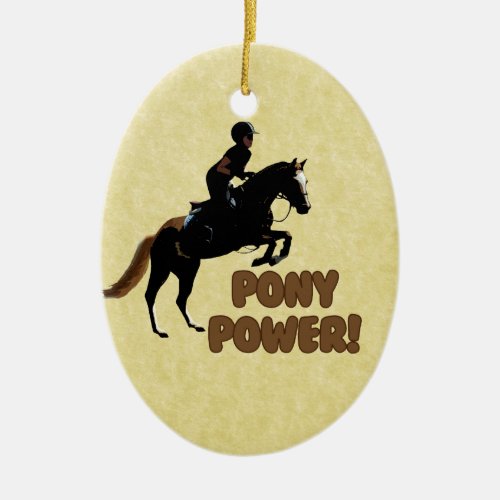 Cute Pony Power Equestrian Ceramic Ornament
