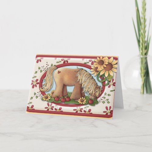 Cute Pony Thank you Card or Notecard