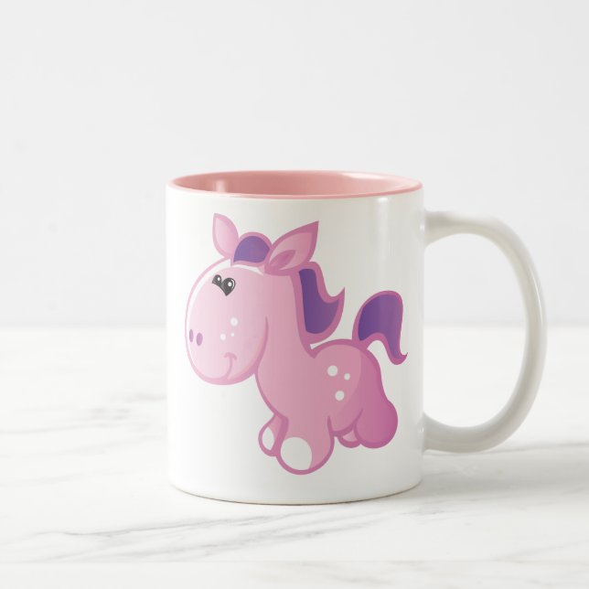 Cute Pony Two-Tone Coffee Mug (Right)