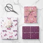 Cute Pony Wrapping Paper<br><div class="desc">Cute pink,  purple and white horses are created into a pattern to make the perfect gift wrap for a girl and horse lover. Also featuring a customizable heart pattern that let's you change the background color.</div>