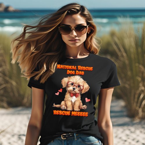 Cute Pooch Bow_Tied  Glasses T_Shirt