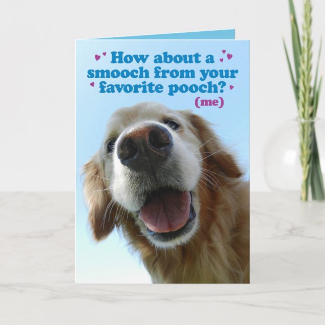 Cute Pooch Golden Retriever Birthday Card (Front)
