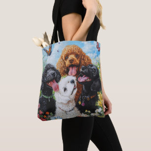 Cute Poodle and Goldendoodle Dog Tote Bag