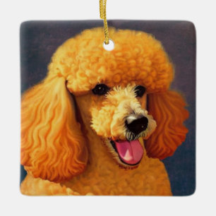 Cute Poodle Ceramic Ornament