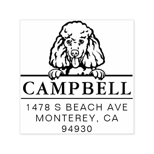 Cute Poodle Custom Dog Address Stamp 