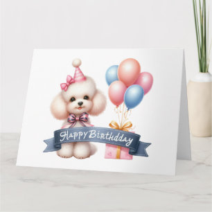 Cute Poodle Dog Birthday Card