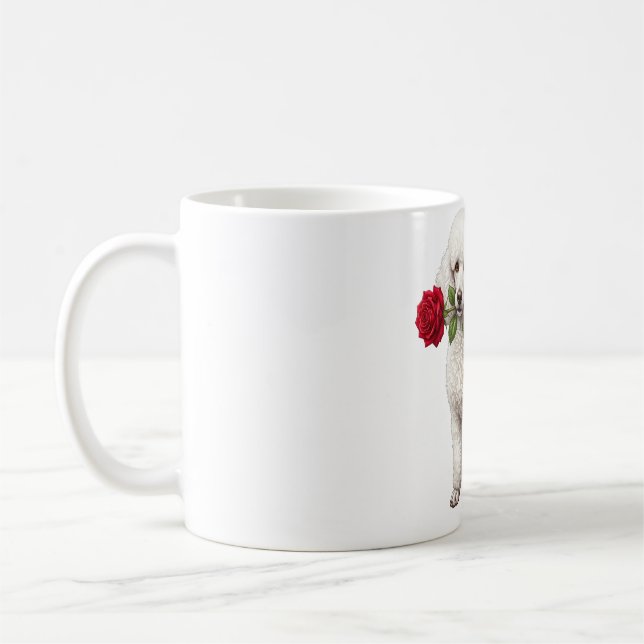 ‏Cute Poodle Dog Coffee Mug (Left)