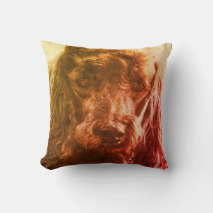 Cute Poodle Dog Face Eyes Throw Pillow
