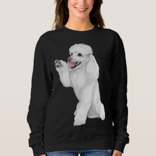 Cute Poodle Dog Face Graphic Sweatshirt