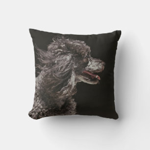 Cute Poodle Dog Face Smile Smiling Throw Pillow