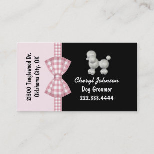 Cute Poodle Dog Groomer Business Card