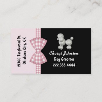 Cute Poodle Dog Groomer Business Card by DizzyDebbie at Zazzle