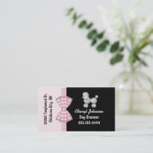 Cute Poodle Dog Groomer Business Card (Standing Front)