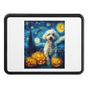 Cute Poodle Dog Halloween Jack O Lantern Pumpkin F Hitch Cover