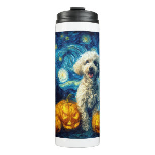 Cute Poodle Dog Halloween Jack O Lantern Pumpkin F Thermal Tumbler
