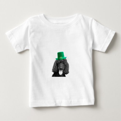 Cute Poodle Dog Hat St Patrick Day Baby T_Shirt