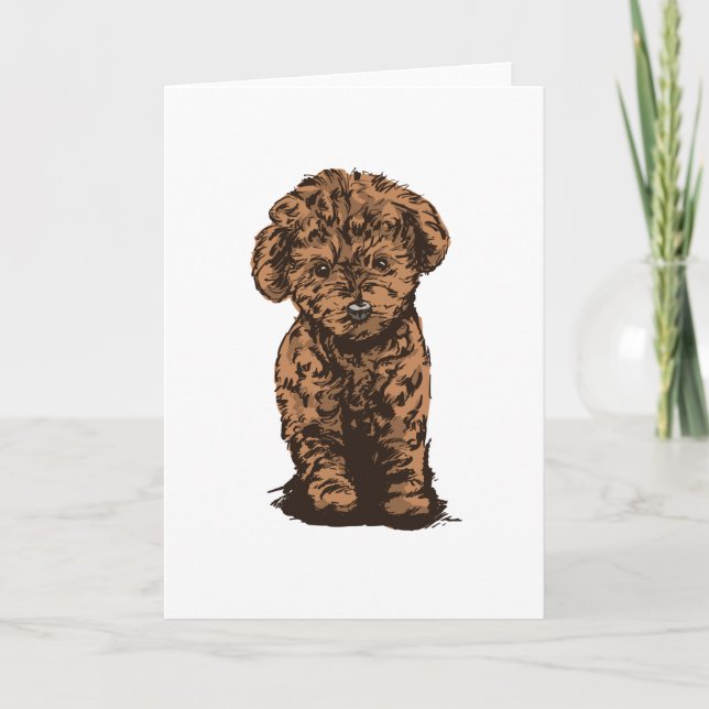 Cute Poodle Dog Lover Gift Canine Owner Card (Front)
