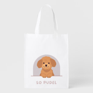 Cute Poodle Dog Pet Animals Love Paw Pet Grocery Bag