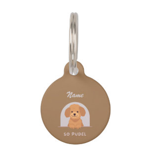 Cute Poodle Dog Pet Animals Love Paw Pet  ID Tag