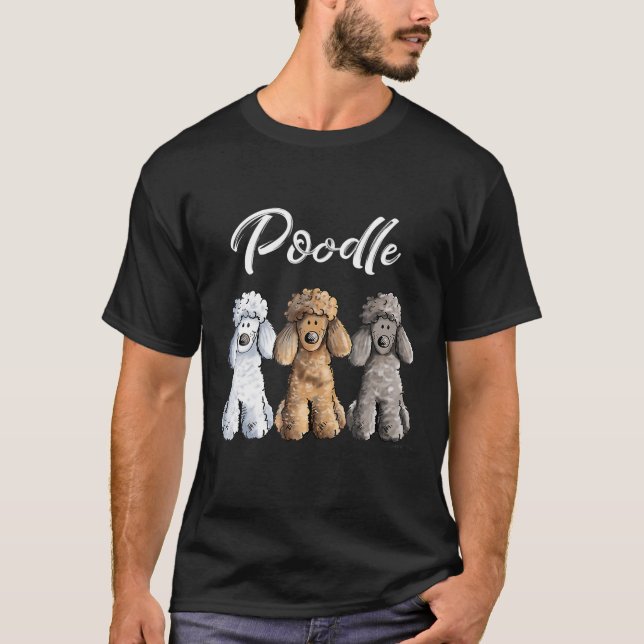 Cute Poodle I Caniche Puppy Dogs Gift Women Girl T-Shirt (Front)