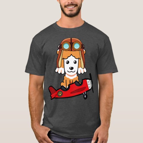 Cute poodle is in a vintage plane T_Shirt