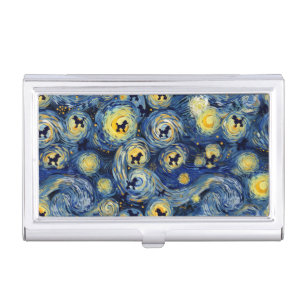 Cute Poodle Pattern Dog Scarf Business Card Case