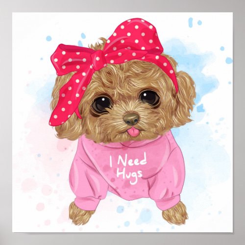 Cute Poodle Poster