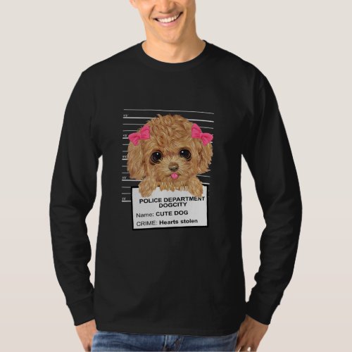 Cute Poodle Puppy Cute Poodle Puppy Mugshot Toy Po T_Shirt