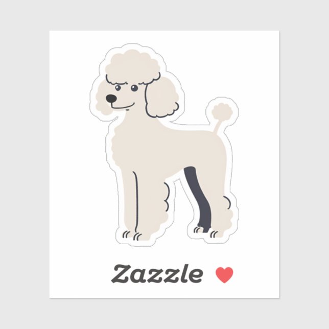 Cute Poodle Sticker (Sheet)