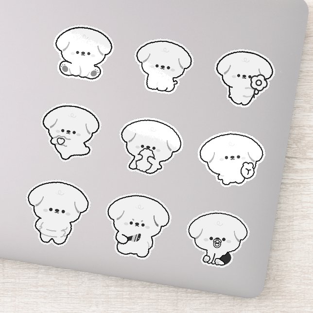 Cute Poodle Sticker (Detail)