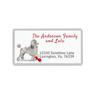 Cute Poodle Toys Family Return Address Label