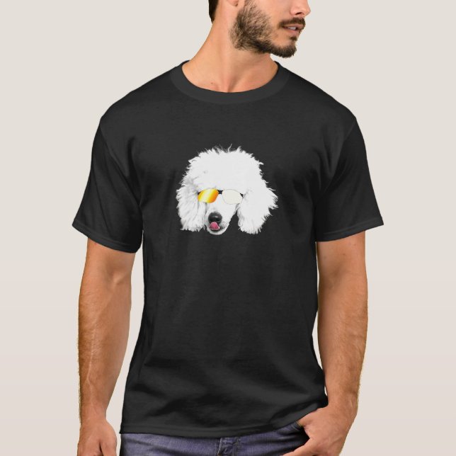 Cute Poodle White Poodle Dog Mom Dad Tee (Front)