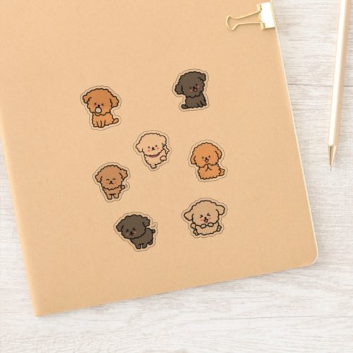 cute poodles stickers 