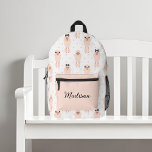 Cute Poodles with Bows Custom Name Printed Backpack<br><div class="desc">This cute backpack can be customized in any way you like!</div>