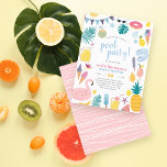 Cute Pool Party Sweet Sixteen Birthday Party Invitation Postcard<br><div class="desc">Save on envelopes with postcard invitations! A pool party design with summer elements: a flamingo float, ice creams, lemonade, coconuts, tropical leaves, shades, donuts, flowers, lemons, flip flops, popsicles, pineapples, watermelon, and more! Your party details appear in the center in modern script typography. These cards reverse to a hand-drawn white...</div>