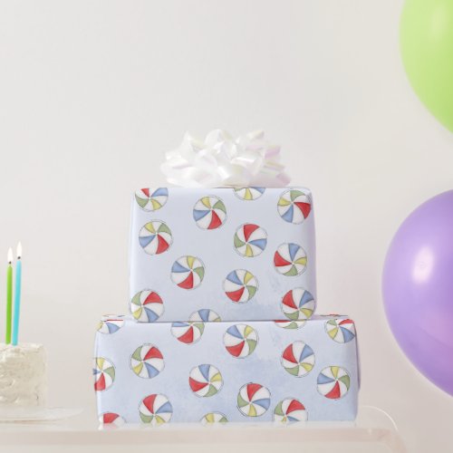 Cute Pool Party Whimsical Beach Balls Funny Wrapping Paper