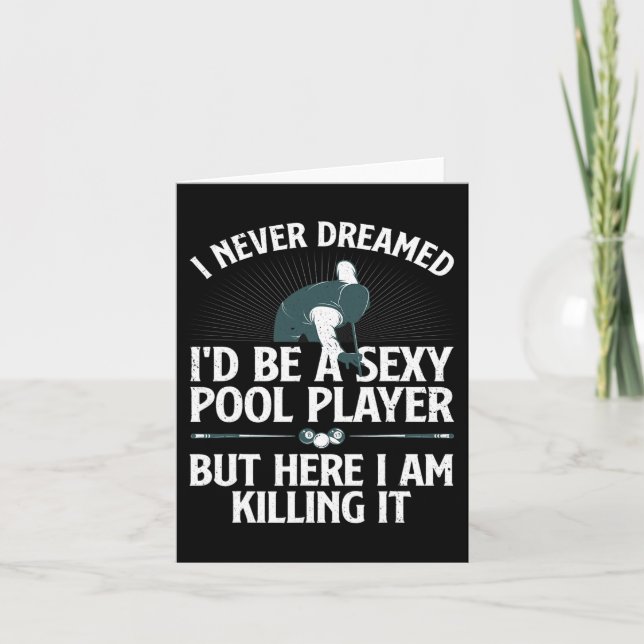 Cute Pool Player Art For Men Women Billiards 8 Bal Card (Front)