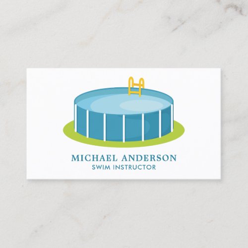 Cute Pool Swimming Coach Swim Instructor Business Card