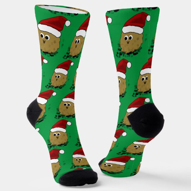 Cute Poop Christmas Socks (Angled)
